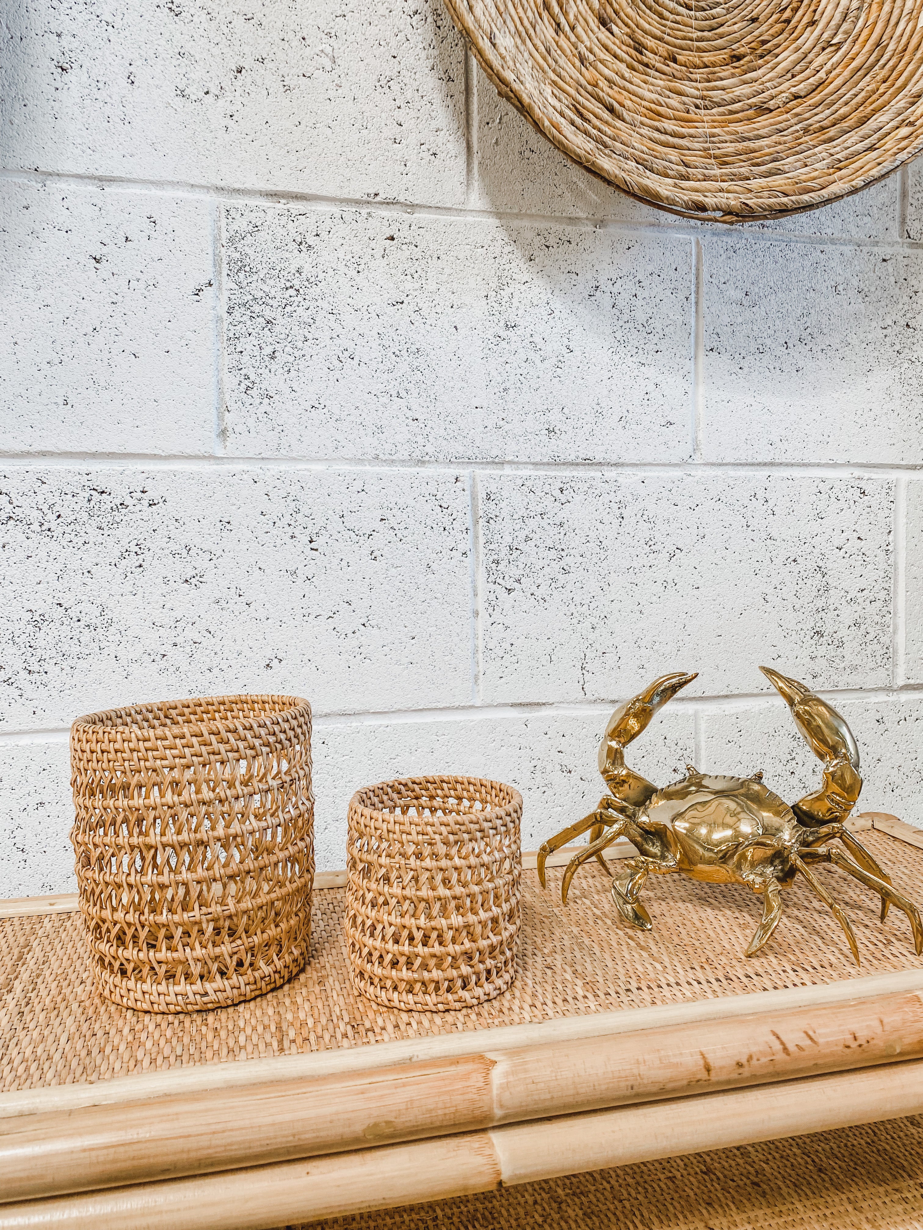 Rattan pencil holder