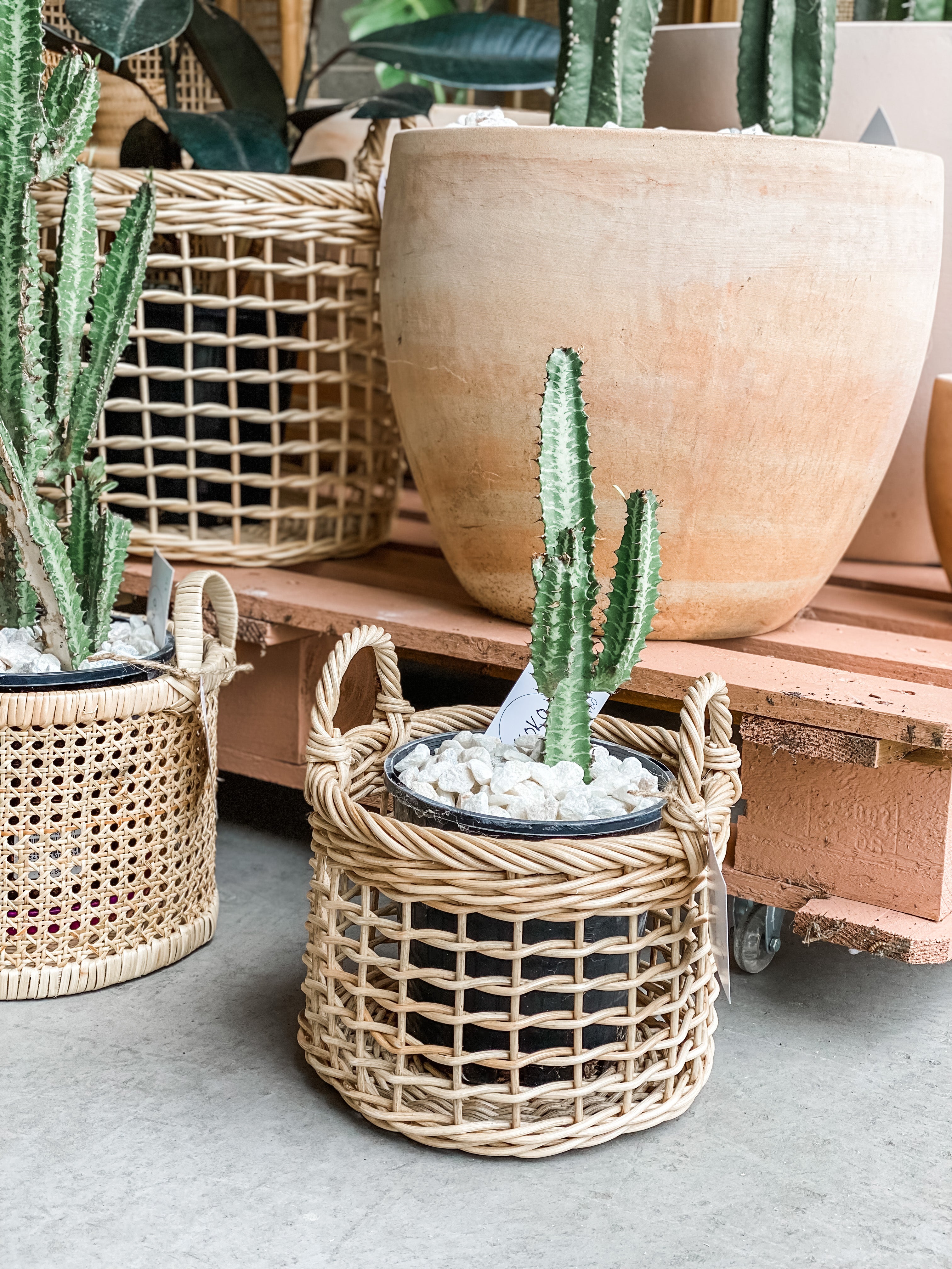 Open Weave Rattan Basket