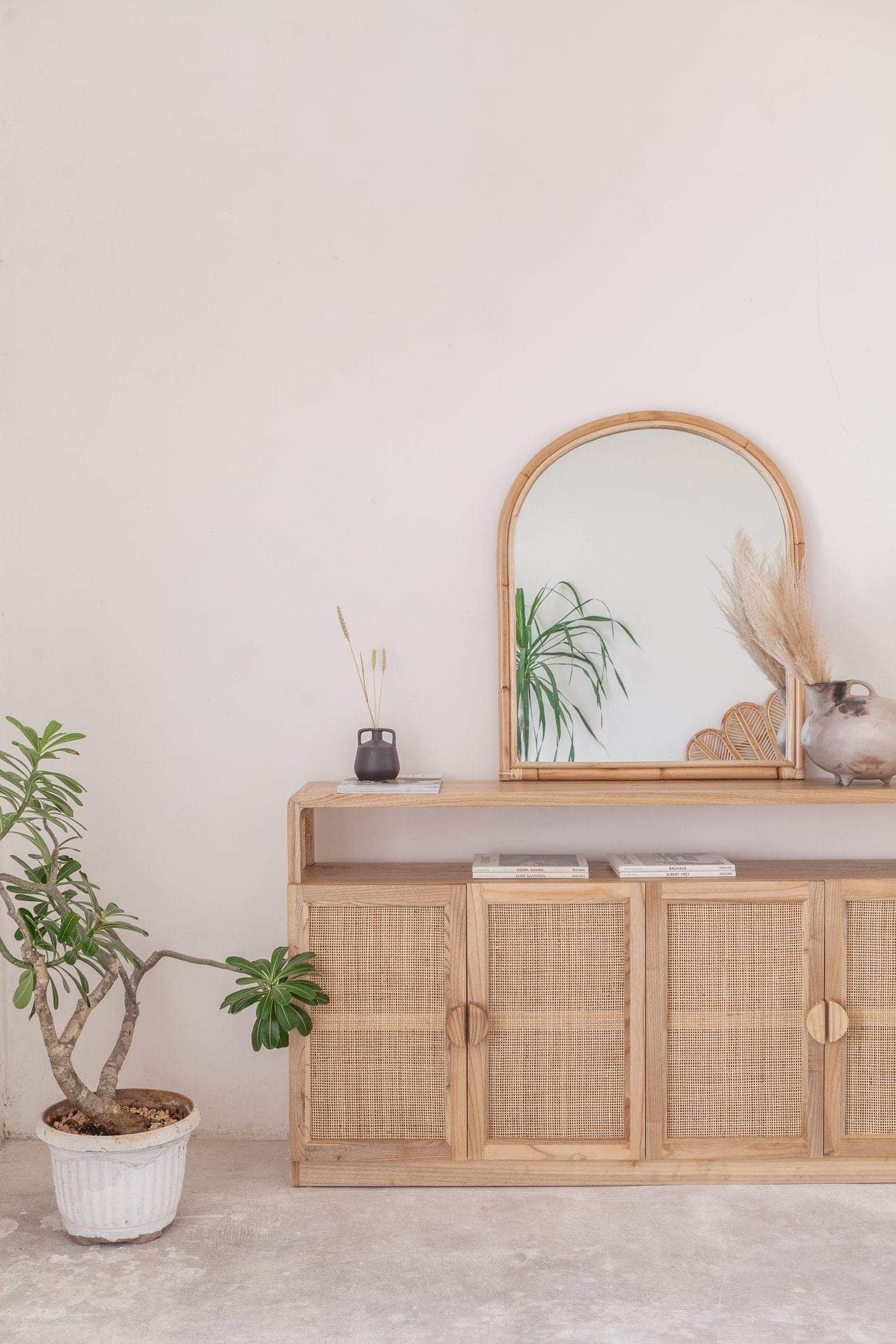 Asha Rattan Arched Mirror 1 IN STOCK