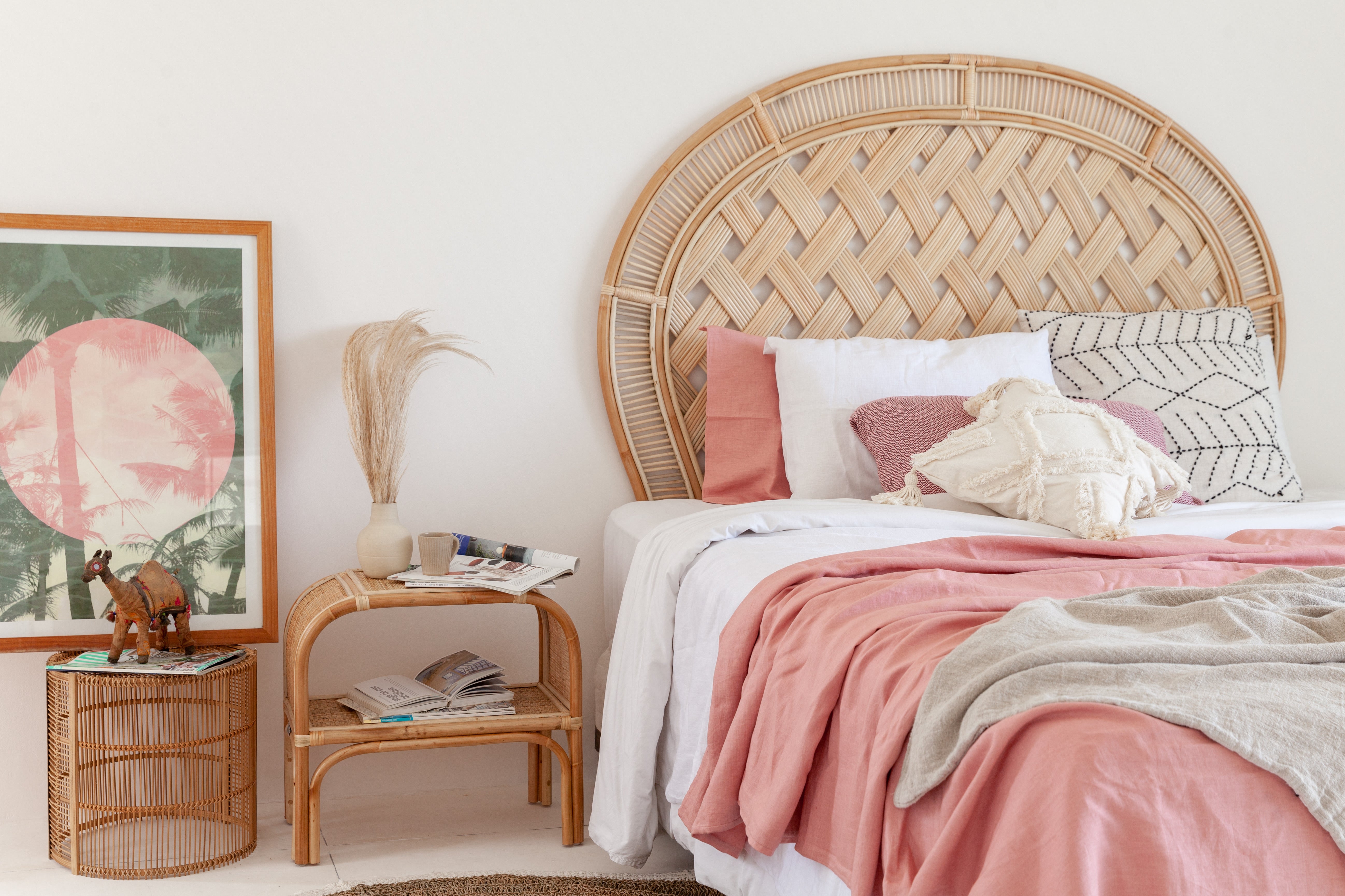 Poppy Natural Rattan Bedhead