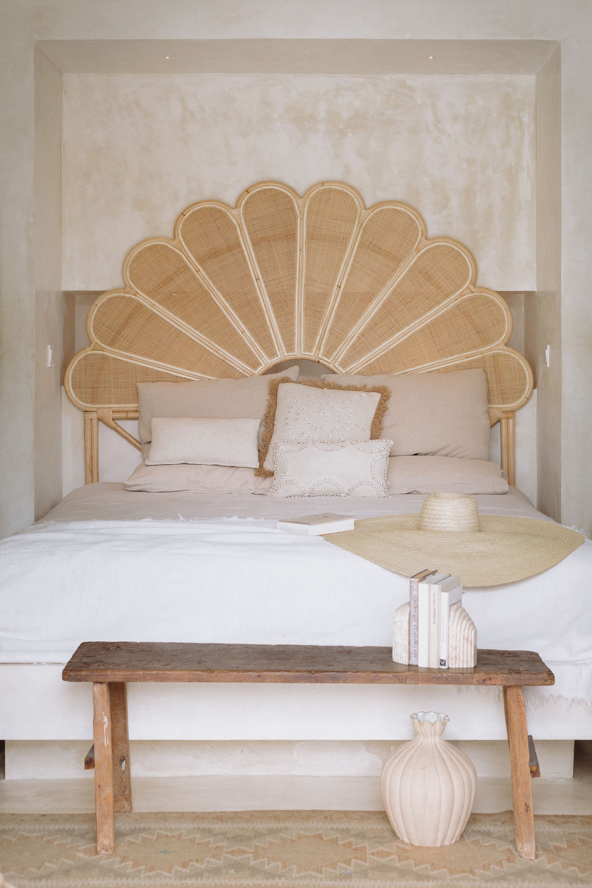 Olive Rattan Bedhead
