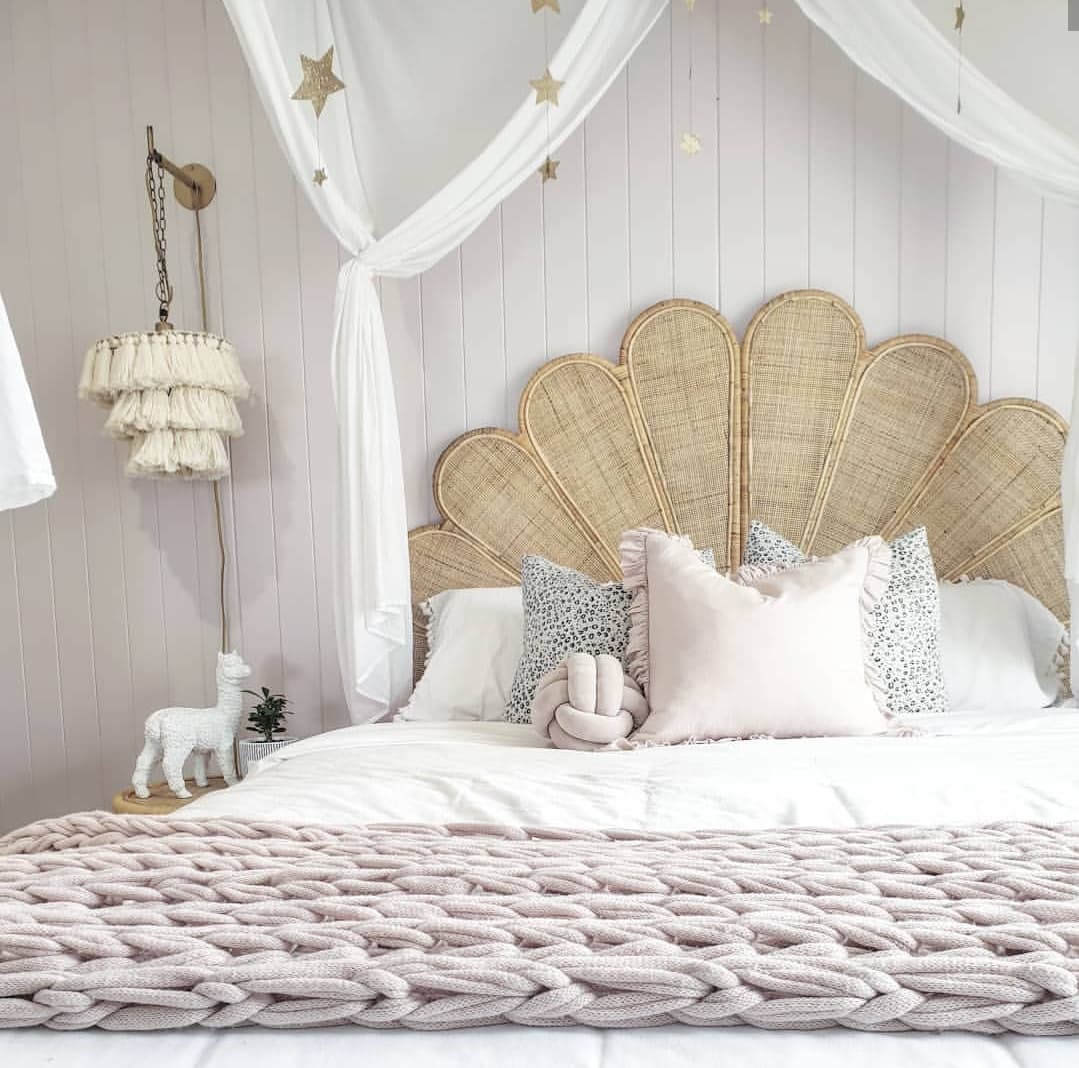 Olive Rattan Bedhead