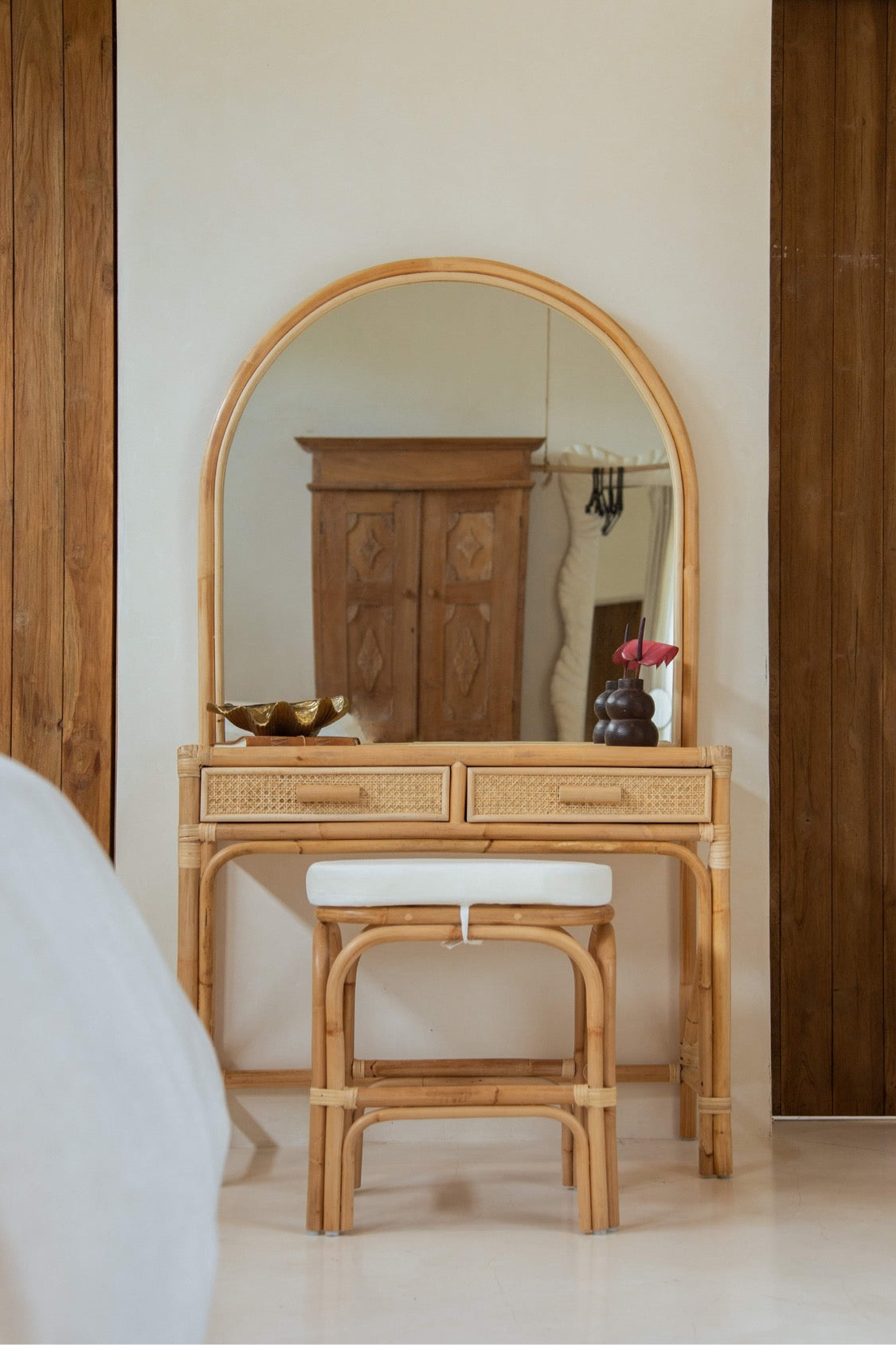 Elsie Arched Rattan Dressing Table