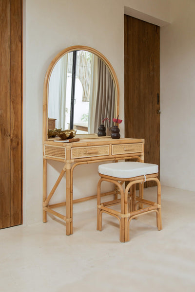 Elsie Arched Rattan Dressing Table
