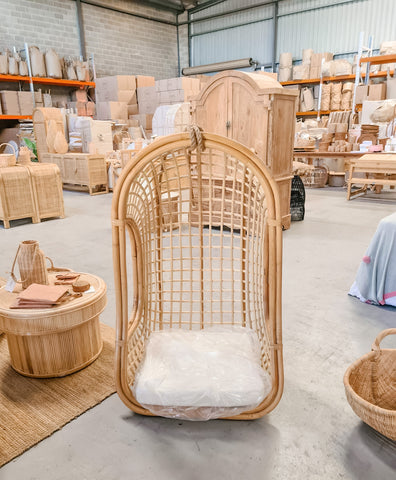 Evie Rattan oval hanging chair