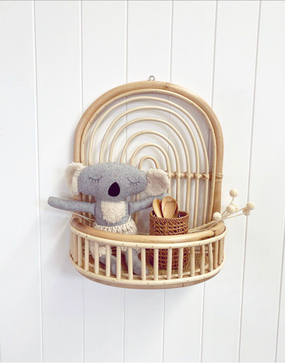 Rainbow Rattan Wall Shelf